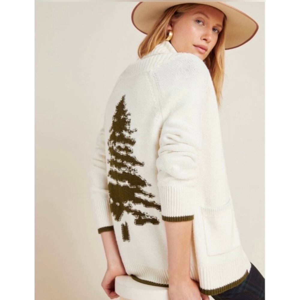 Anthropologie Nature Organic Earth Cardigan, Evergreen, Nwot, Women's Medium